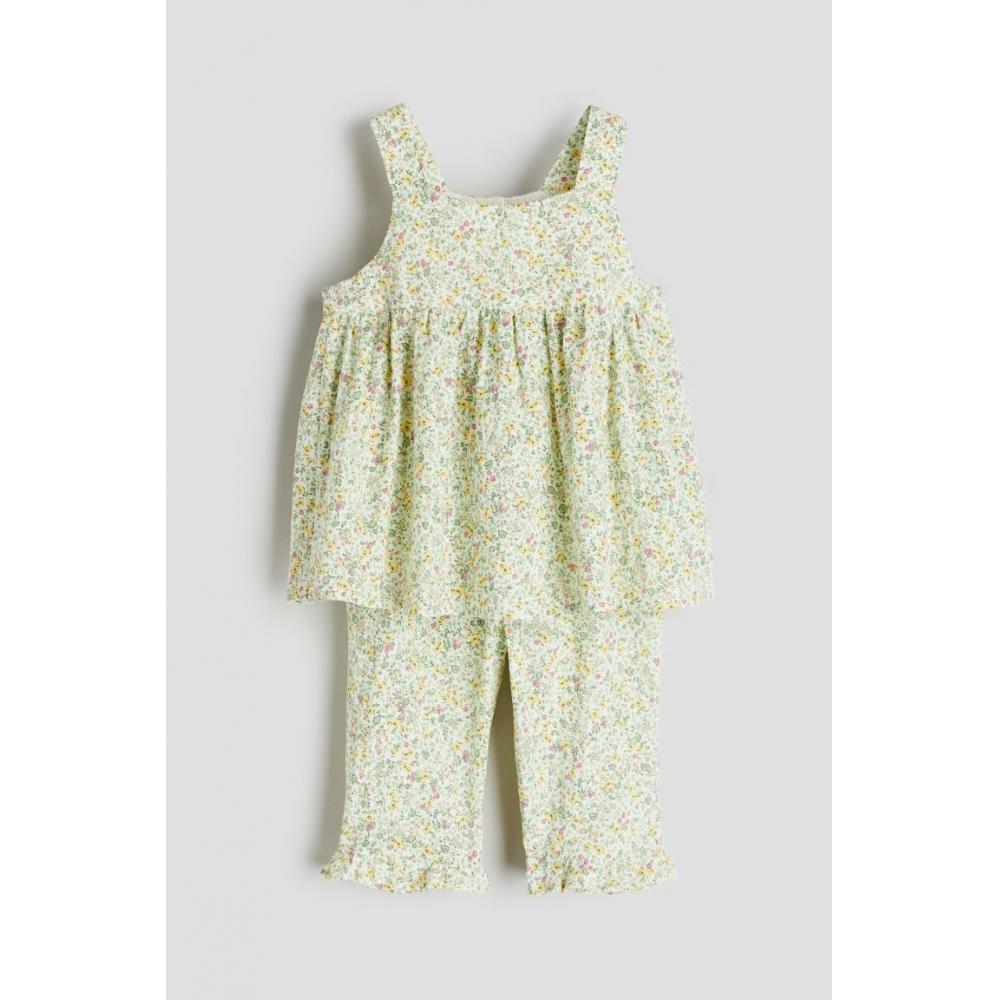 

Комплект из 2 предметов HM с цветочным узором, светло-зеленый с цветочным принтом