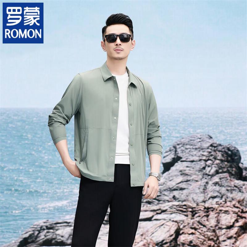 ROMON Men s 2026 Summer Lapel UV Protection Sun Jacket L