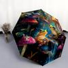 Colorful Frog pattern, automatic folding umbrella, portable and foldable design, 8 ribs, a Christmas or birthday gift.