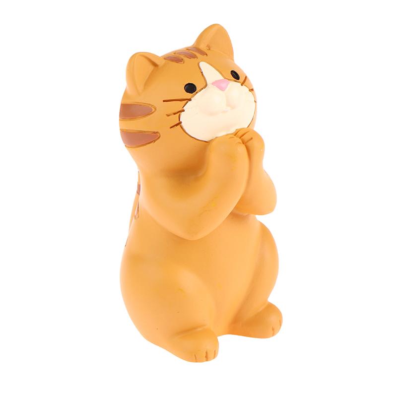 1Pc Japan Style Glasses Mobile Phone Holder Stationery Desktop Cat Decoration Collectible Home Decor Resin Craft Ornaments