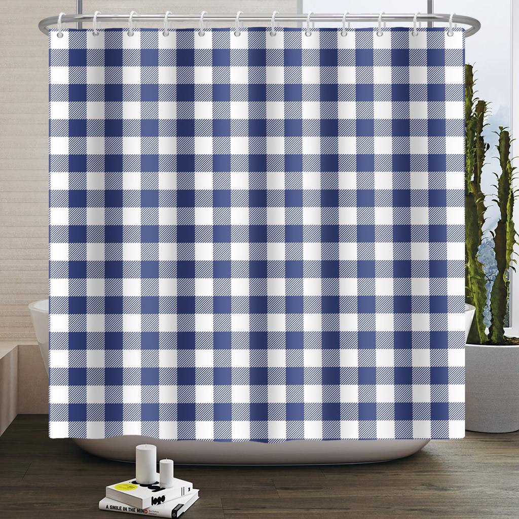 Simple Line Pattern Shower Curtain for Bathroom Waterproof Polyester Fabric Home Decor Bath Curtain Bathtub Partition Screen