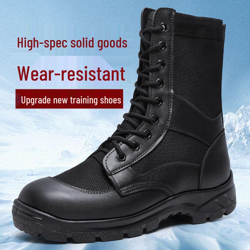Men's Ultra-Light Mesh Combat Boots - Breathable High-Top Outdoor Workwear & Security Footwear