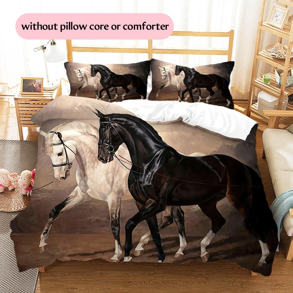 1PC Horse Bedding Quilt Set Quilt Cover Pillowcase Home Decoration Birthday Gift (1 * duvet cover + 15 * pillowcase, without core)