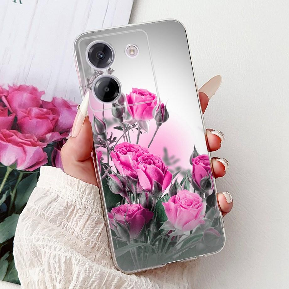 For Xiaomi Poco M7 Pro 5G X7 Pro Back Cover Girly Fashion Flower Butterfly Painting Soft TPU Clear Fundas PocoM7 Pro X7Pro Case