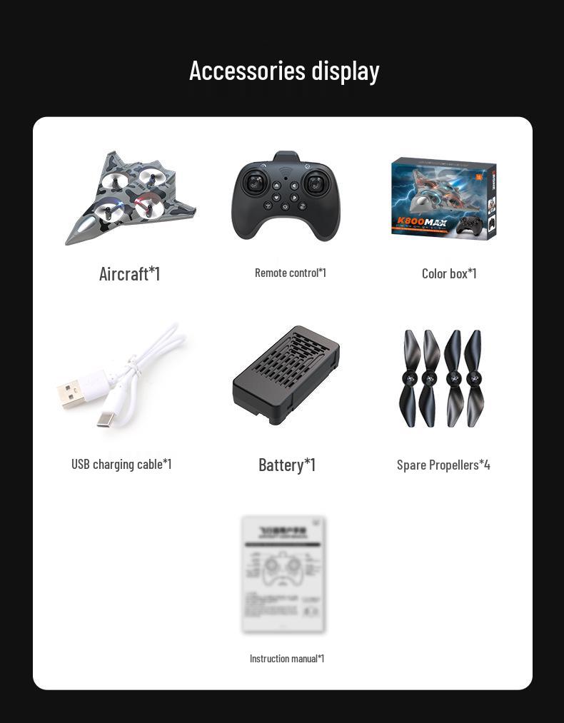 K800 Four-Axis Kids' Toy Drone: Durable, Remote-Controlled Airplane - Perfect Holiday Gift.