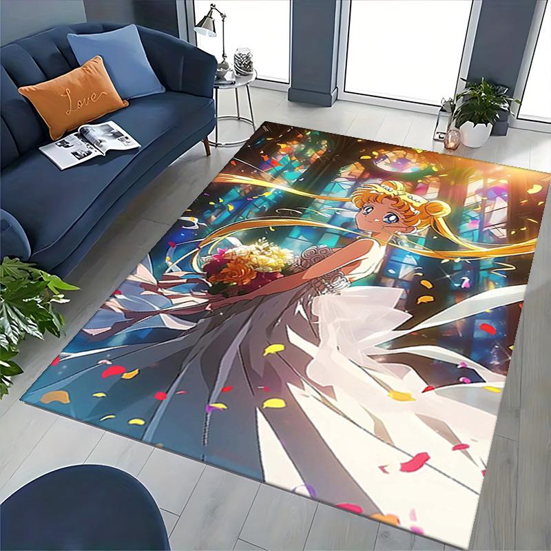 1pc Sailor Moon Anime Cartoon Design Chair Mat - Non-Slip Carpet for Office, Home Decor, Living Room, Bedroom, Game Room - Perfect Gift for Fans.O054