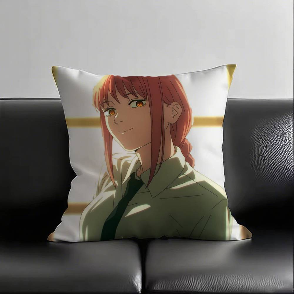 1pc Anime Chainsaw Man Makima Pillow Case Fashion Square Pillowcase Bedroom Sofa Room Ins Decoration Leisure