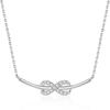 Accessories New 925 Sterling Silver Love Infinite Necklace Women's Niche Design Personalized Bow Neck Chain Ins