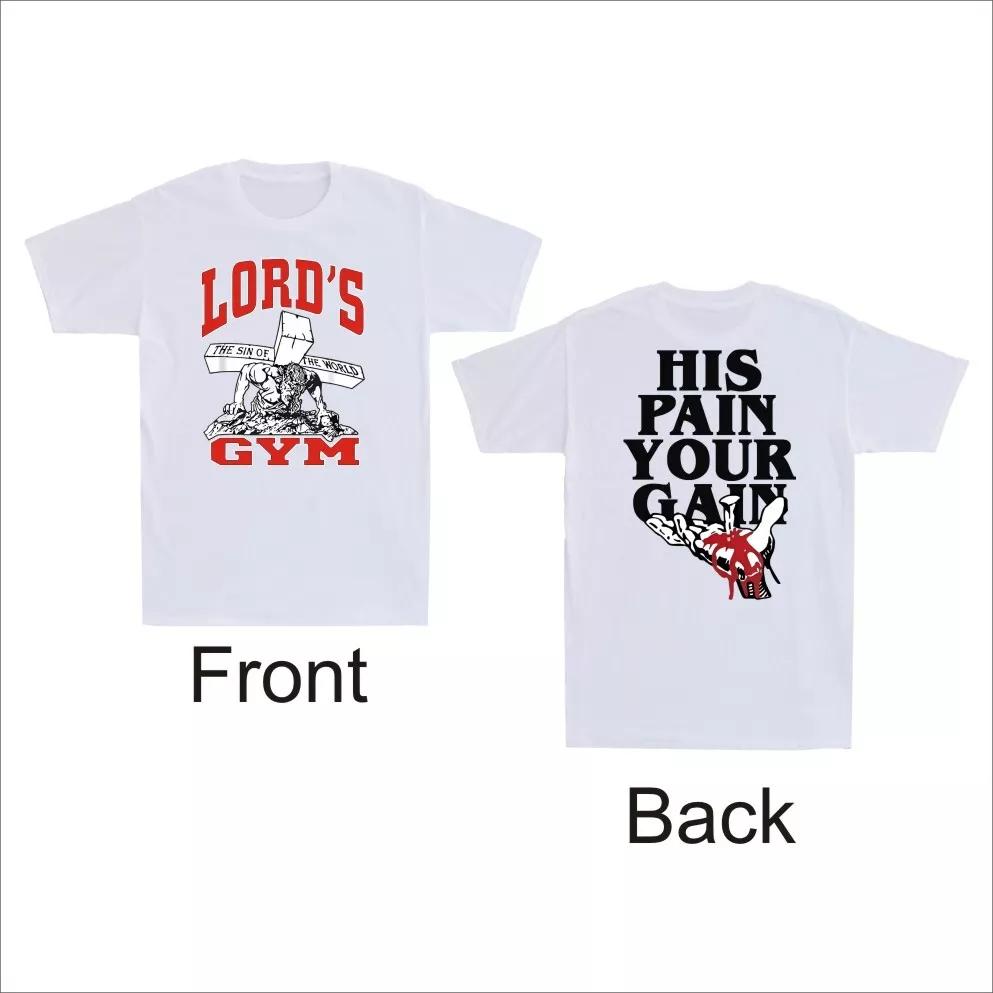 Vintage 90's Lords Jesus Christ God Gym Vintage Front And Back Men's T-Shirt Short Sleeve Shirt Unisex Men Women Summer