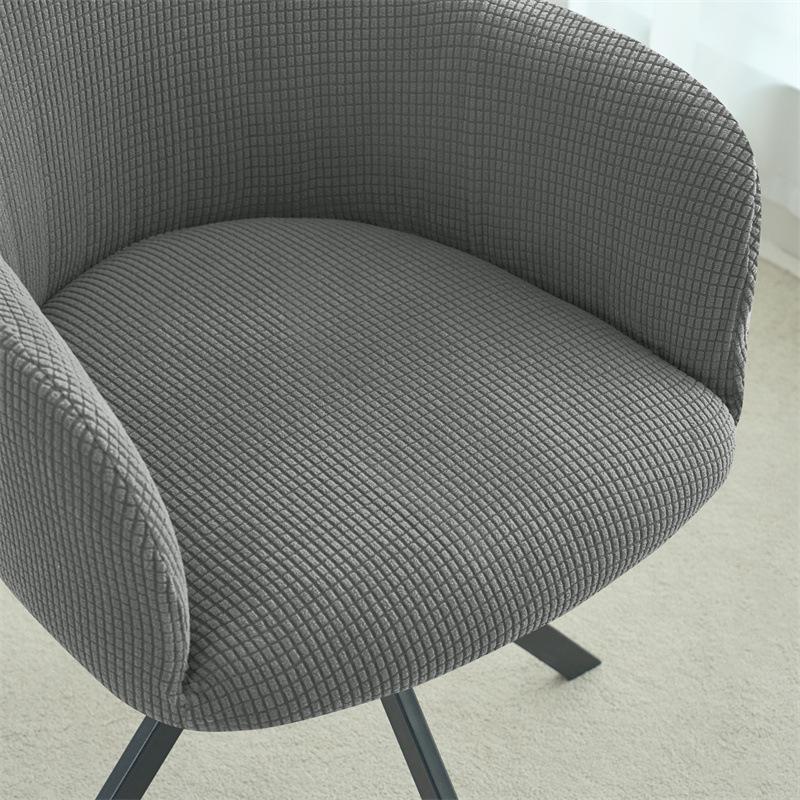 Nordic Style Universal Semi-Circular Dining Chair Cover with Fully Enclosed High Curved Armrests
