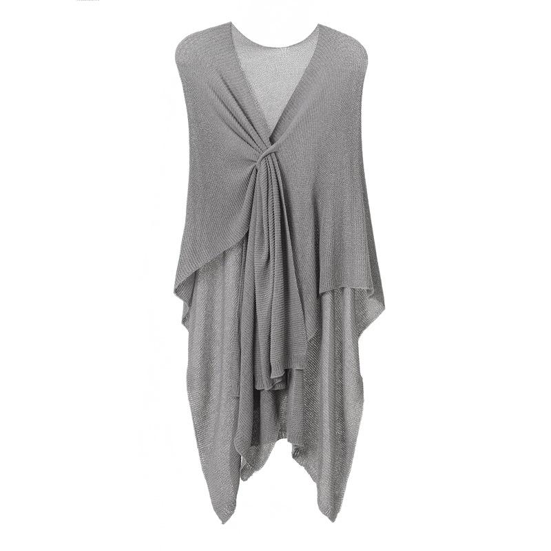 High-Quality Anti-Pilling 2026 Spring/Summer Lightweight Knit Shawl Cardigan 150 cm темно-серого