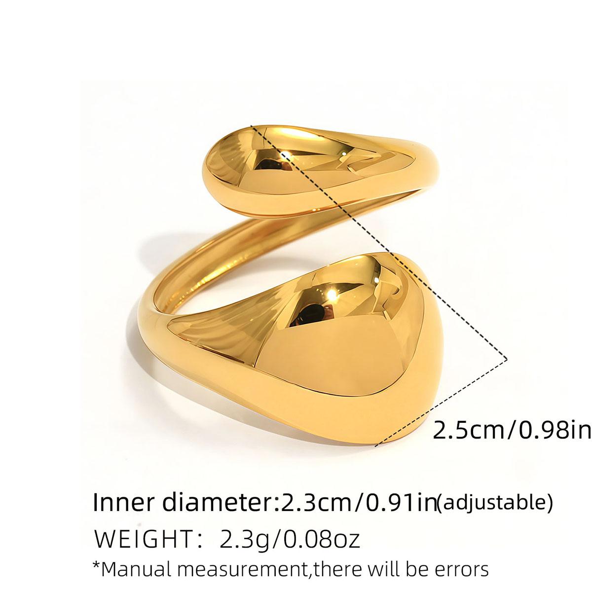 

Stainless Steel 18K PVD Plated Geometric Finger Rings For Women Individualistic Metal Adjustable Zircon Gift For Daily Wear resizable