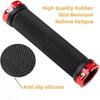 Bicycle Rubber Grips  Aluminum Alloy Bicycle Handle Cover Lock Non-Slip Rubber Double Lock On Locking Bicycle Handlebar Grips