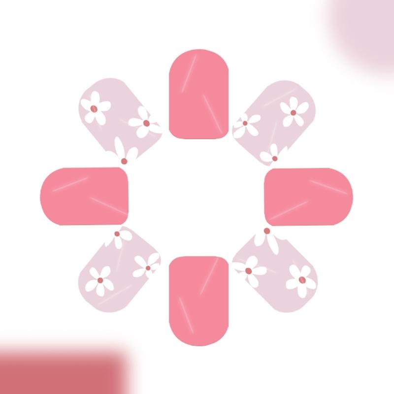 Quadratische Aufklebenägel Blume Falsche Nägel Klebenägel Künstliche Acrylnägel 12 Größen 24 Stück Aufklebenägel für Frauen Mädchen