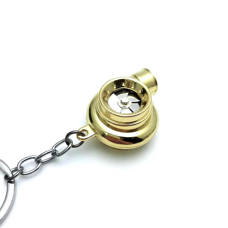 1Pcs Mini Turbo Turbocharger Keychain Spinning Turbine Key Chain Ring Keyring Keyfob Car Keyring Car Interior Accessories