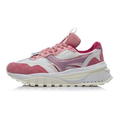 Li Ning Fang Yuan Evo Bequemes Gewebe Synthetisches Leder Wildleder Dämpfung Rutschfest Abriebfest Rebound Low-Top Laufschuhe AGLR336-1