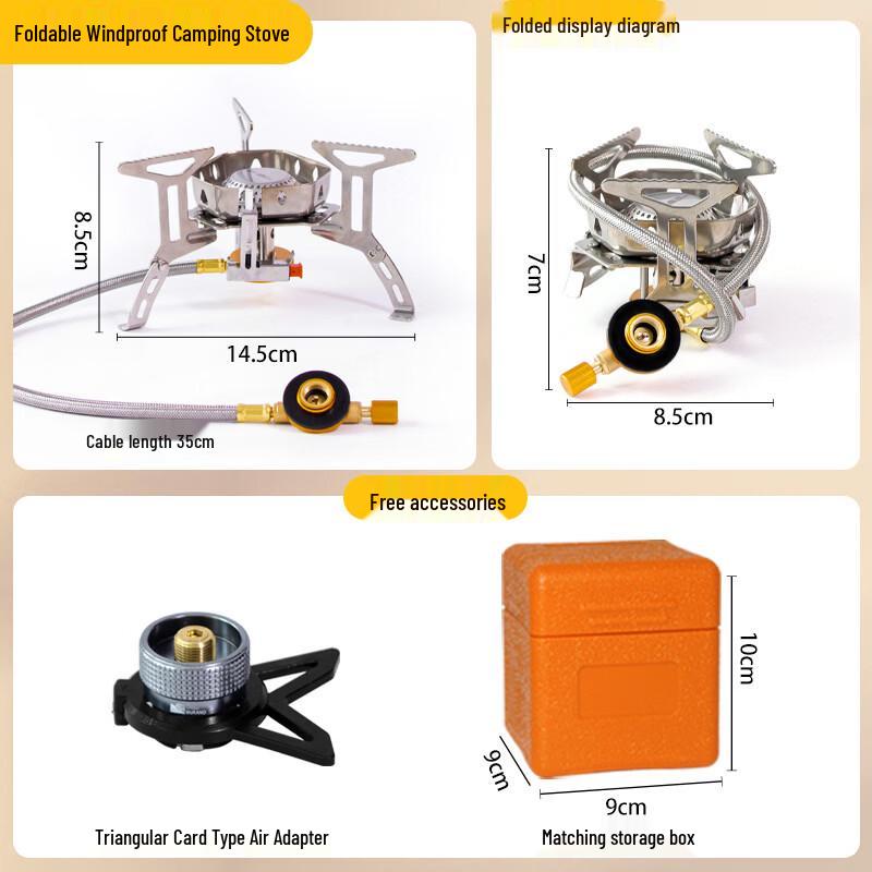 OEING Portable Outdoor Camping Stove with Adapter