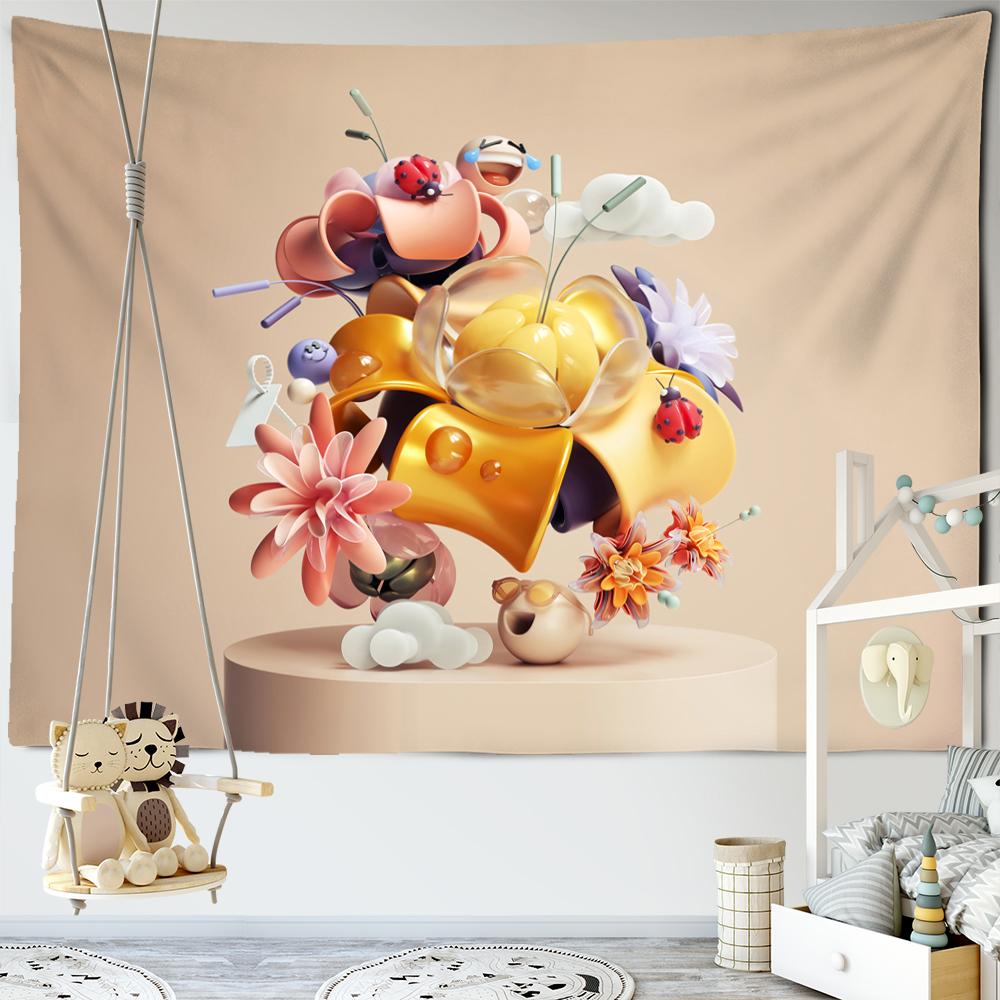 Colorful Expression Model Tapestry Wall Hanging Cartoon Kawaii Hippie Tapiz Art Simple Room Home Decor