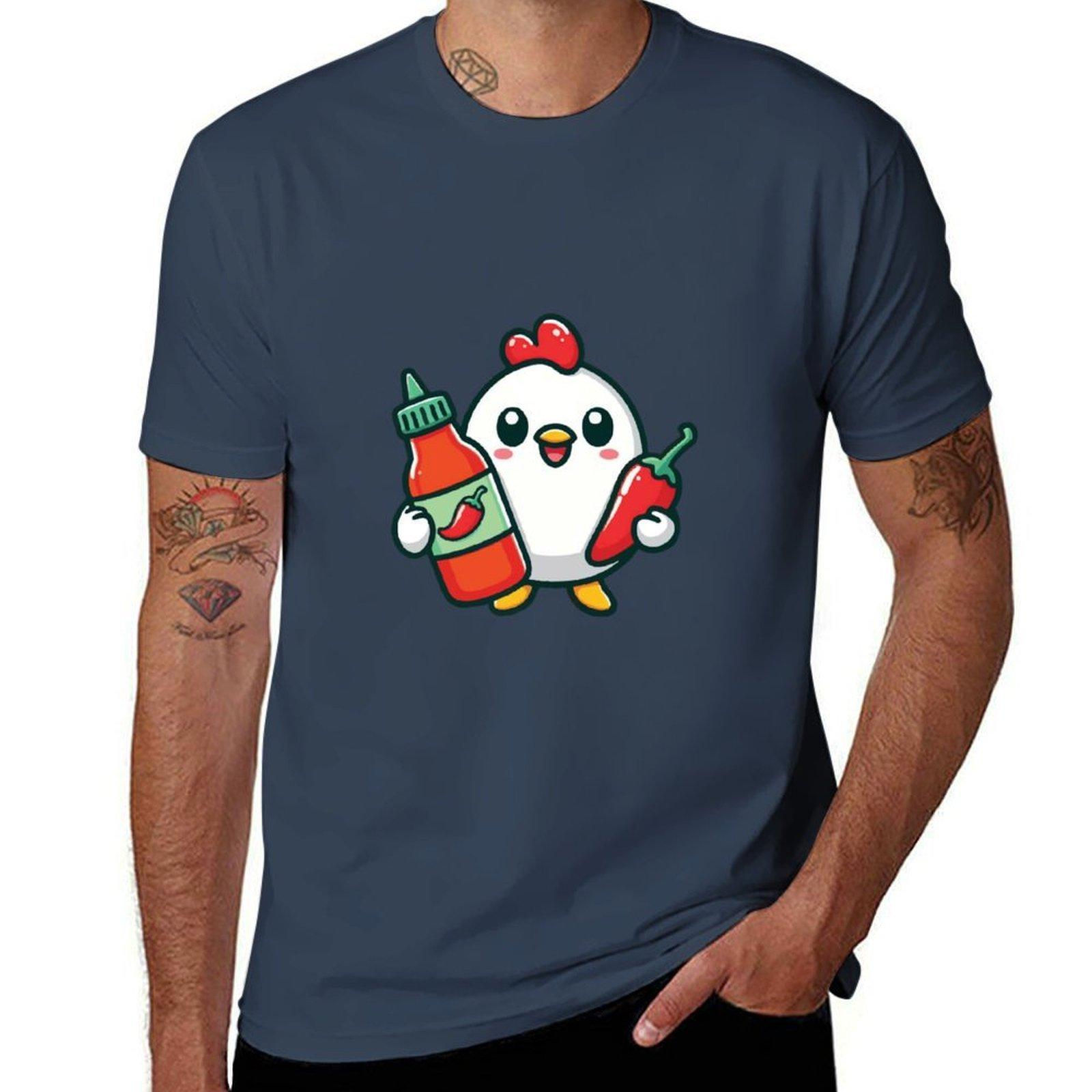 Spicy Rooster Sriracha Tshirt Fashion Graphic Tee For Unisex S