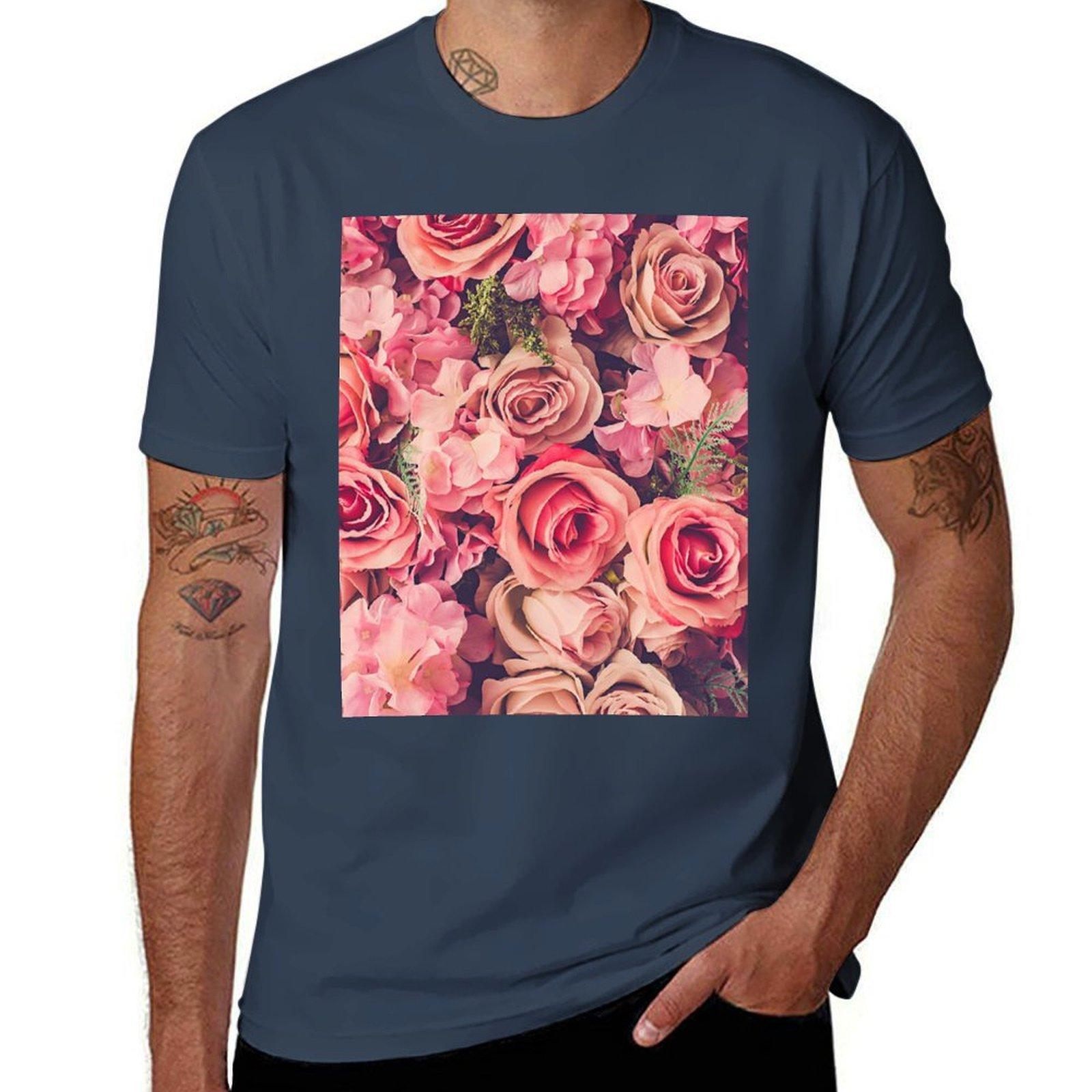 ROSES TShirt Relaxed Casual Short Sleeve Tee S