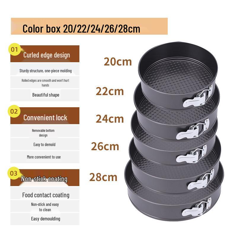 Nieprzywierająca Forma do Ciasta w Kształcie Serca, Okrągła i Kwadratowa z Wyjmowanym Dnem i Klamrą