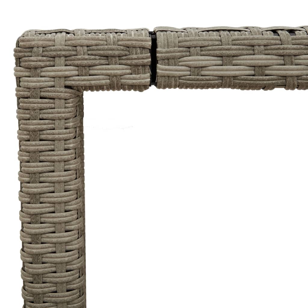 Garden Table with Glass Top Light Grey 150 x 90 x 75 cm Poly Rattan