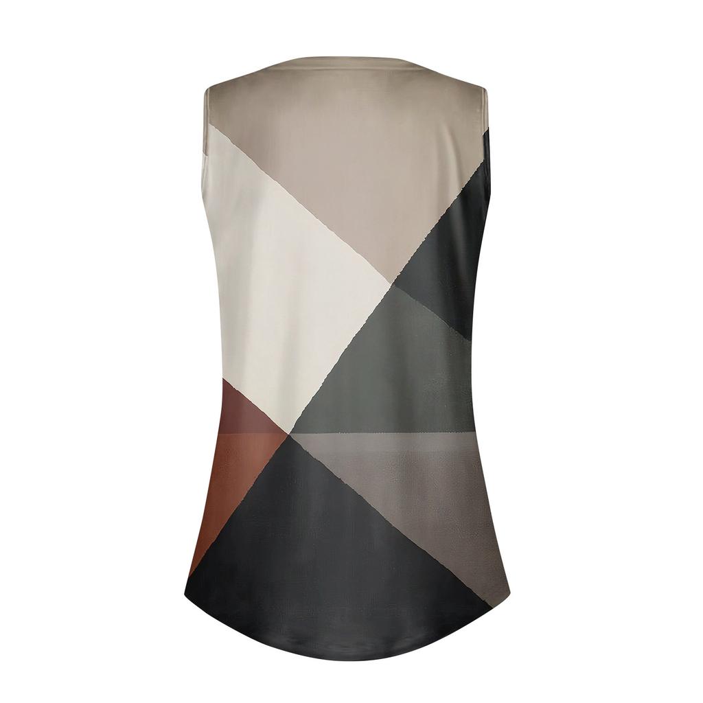 Damen Tank Tops Sommer Plissee V-Ausschnitt Druck Casual Top Tank Tops Für Frauen Lockere Passform Ärmellose Tunika Shirts