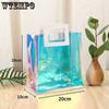 1pcs Reusable Laser Gift Bags with Handle, PVC Handbags, Heavy Duty Gift Wrap Bags Party Favors Bags