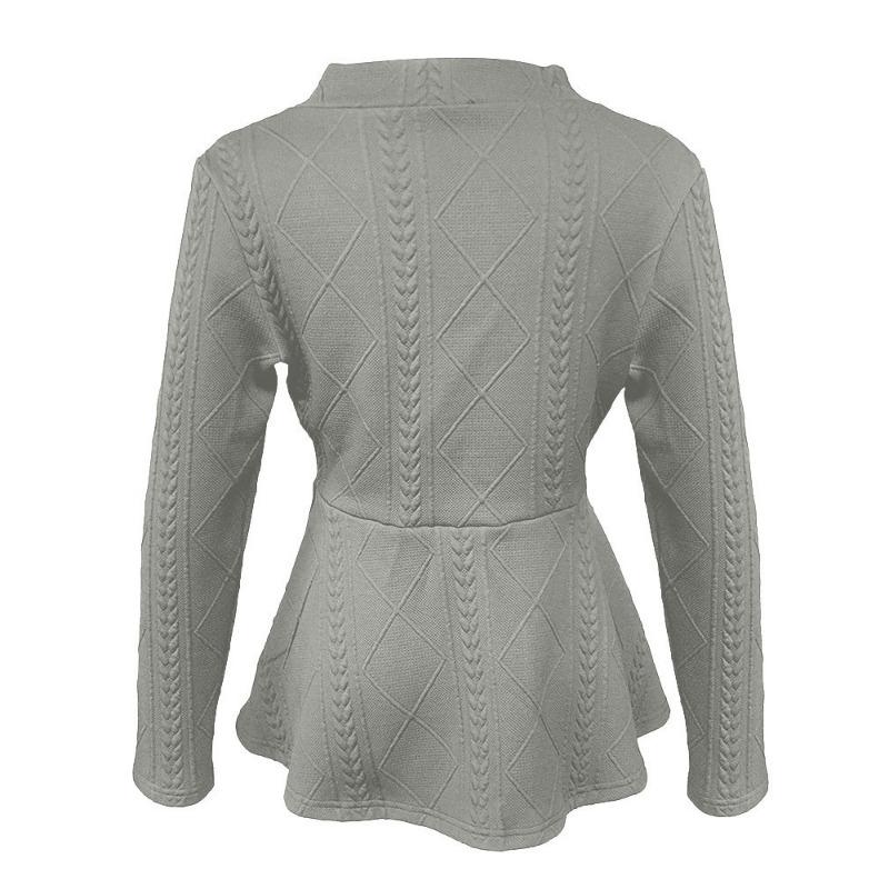 Autumn and Winter Women's New Thickened Jacquard Texture Single-button Slim Long-sleeved Jacket