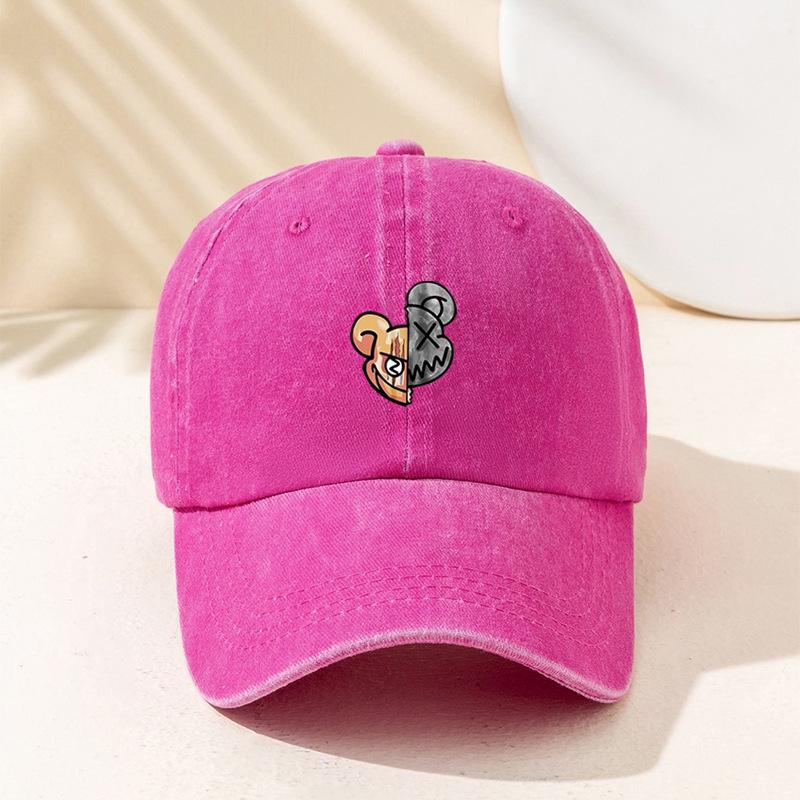 New Style Retro  Fashionable Printed Violent Bear Washed Baseball Cap Outdoor Casual Sun Protection Visor Cap