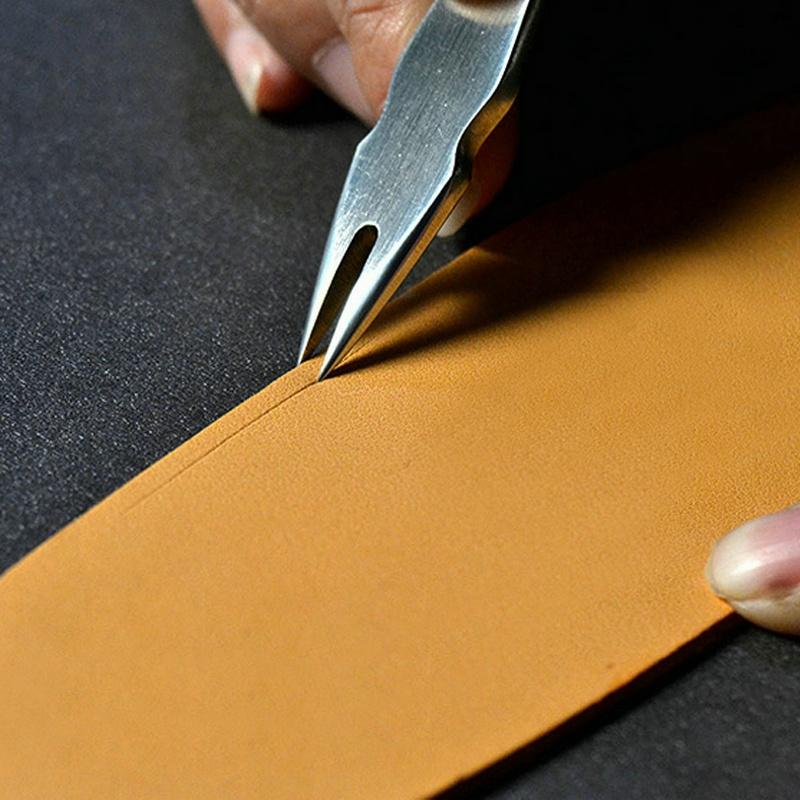 1PCS 2/3/4MM Stainless Steel Leather Shallow Slot Edge Linear Leather Edge Creaser Leather Crimping Working Craft Making Tool