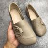 Middle-aged and Elderly Shoes Non-slip Plus Size Women's Shoes Flat Shoes Round Toe Soft Soles, Soft Leather Women's Single Shoes