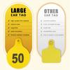 50Pcs Livestock Cow Cattle TPU Ear Tag Signs With Word Ear Tags 01-50 TPU Precision Ear Tags Farm Animal Identification Card