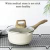 Patelnia z nieprzywierającą powłoką i drewnianym uchwytem, garnek do zupy z kamienia maifańskiego, przybory kuchenne, zestaw naczyń kuchennych