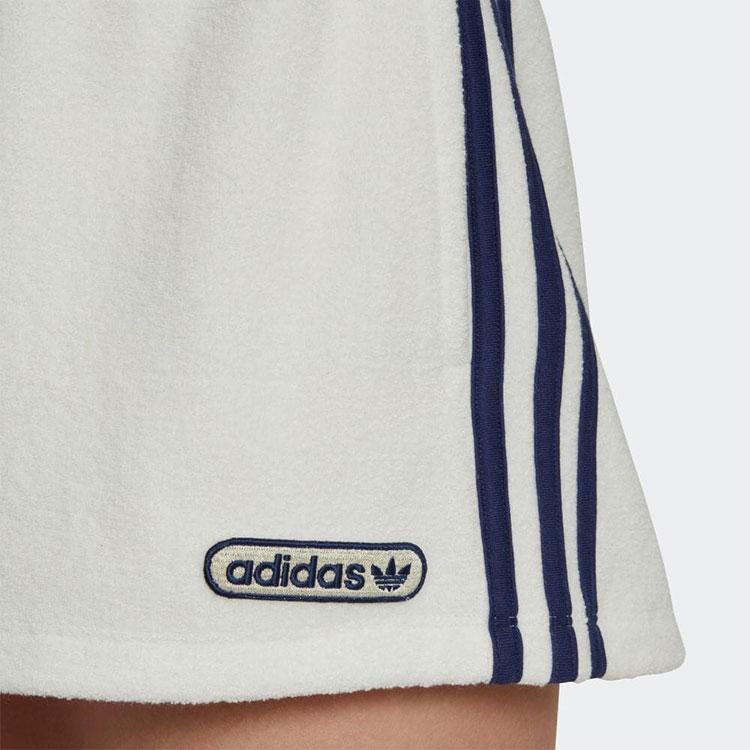 Adidas Originals Logo Embroidered High-Waisted Shorts Women shorts White HL6583