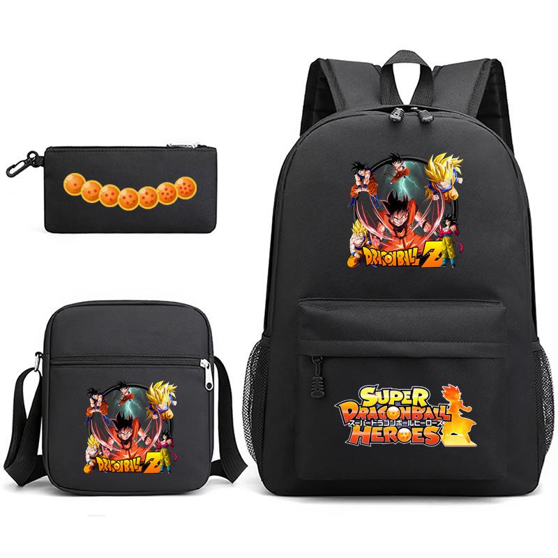 Dragon Ball Super Z Printed Backpack 3-Piece Set Casual Outdoor School Bag 3-Piece Set