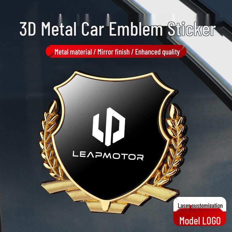 Wheat Ear Side Fender Emblem for Leapmotor C11/T03/B10/C10/C16/C01 Cars - Metal Body Modification