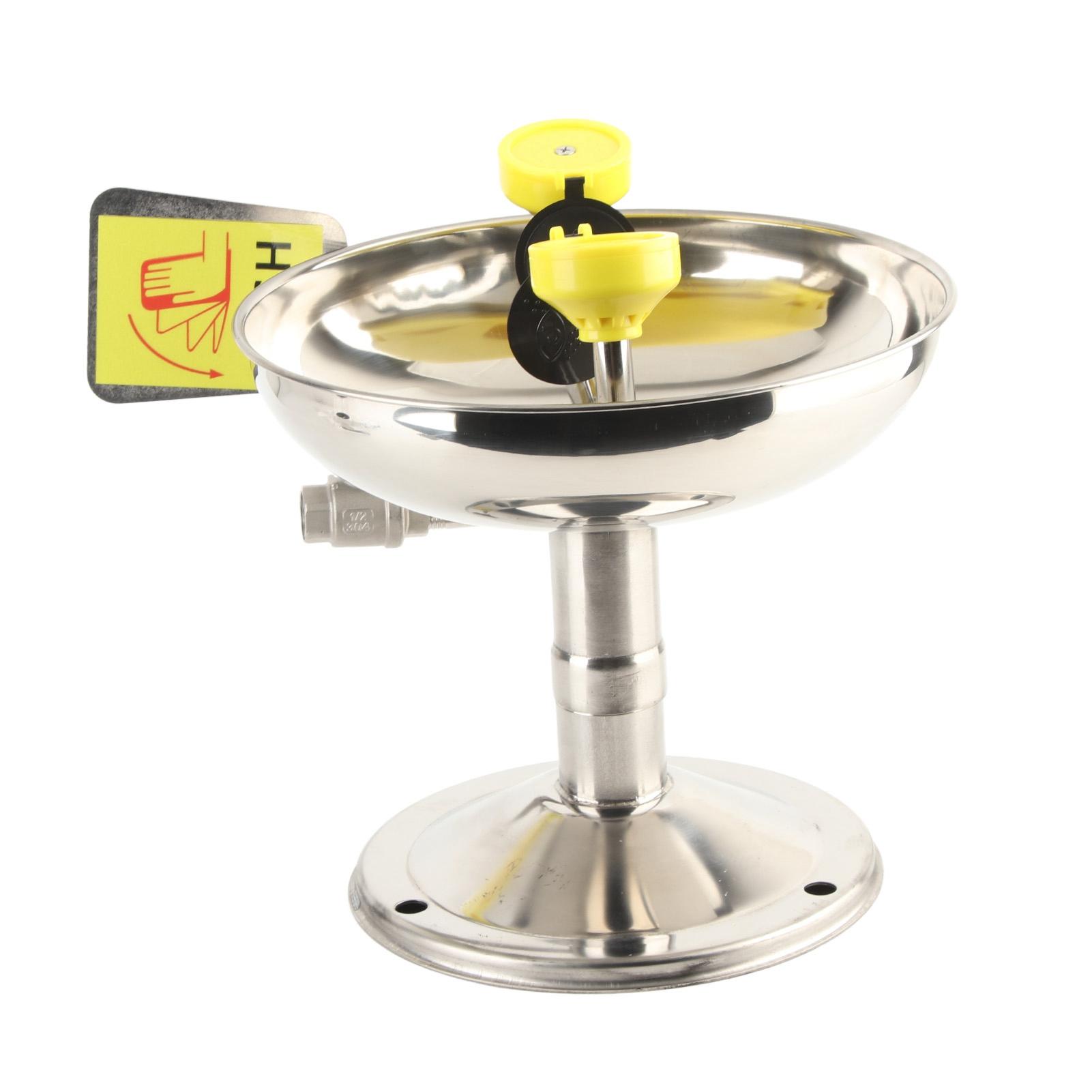 

Станция для промывки глаз с двумя насадками и ручкой-толкателем из нержавеющей стали 304, настольный аварийный промыватель глаз для