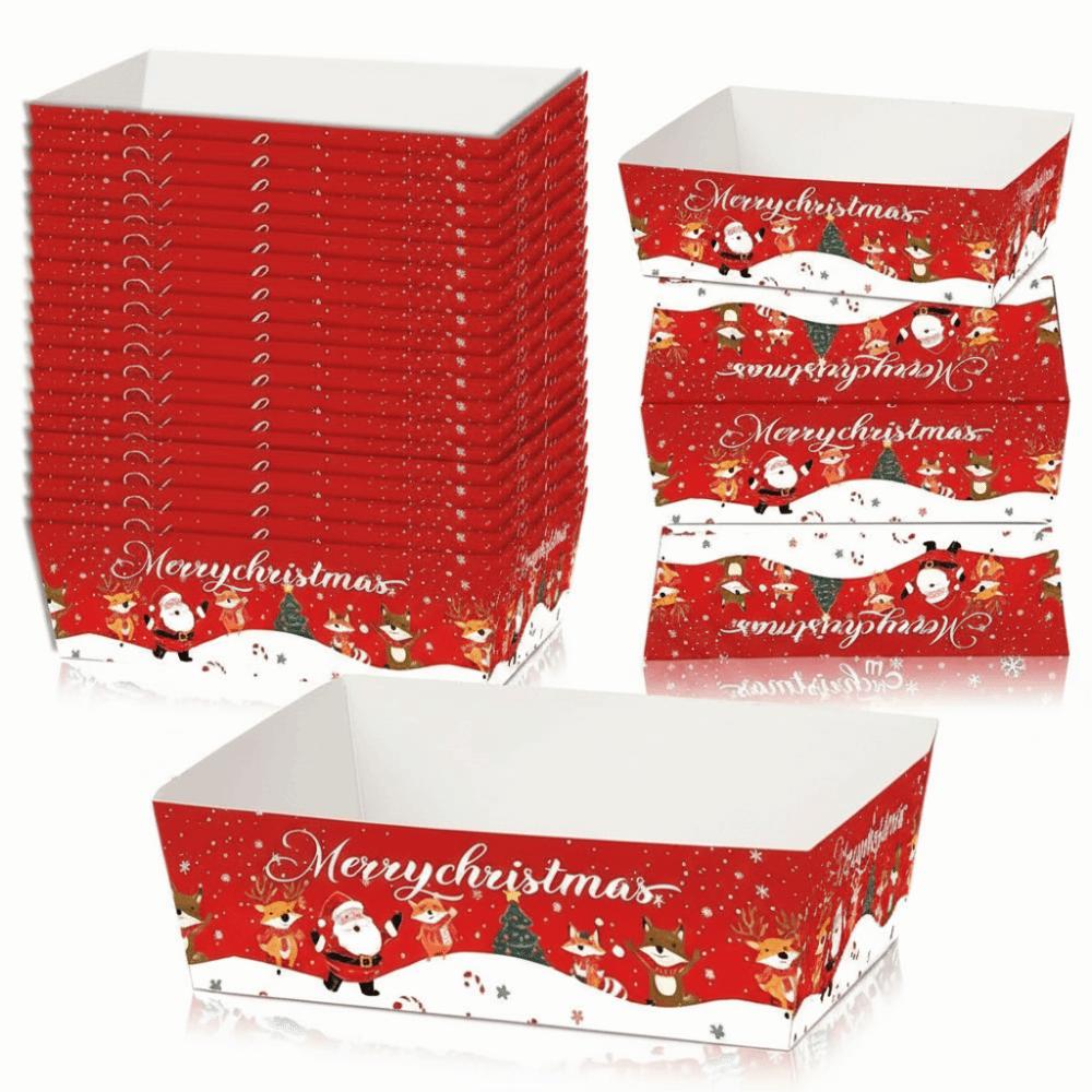 20PCS Disposable Disposable Serving Trays Food Grade Christmas Party Trays Christmas Party