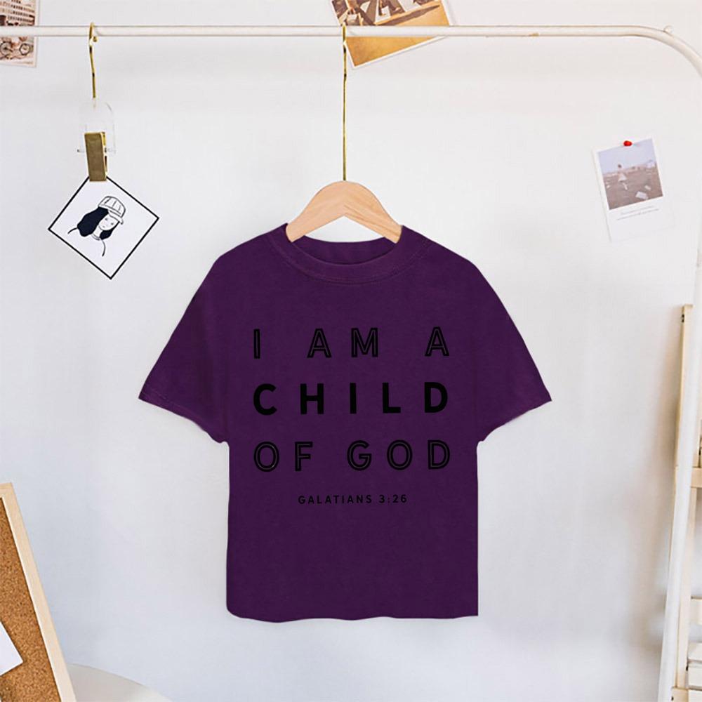 I Am A Child of God Printed Shirt T-shirt Girls Boys Short Sleeve Tops Vintage Tee Child Summer Shirts Tops Toddler Casual Tees