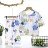 Summer Cotton Pajama Set Thin Air Conditioning Wear for Kids Baby Home Loungewear