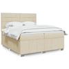 VidaXL Slat Bed Base with Mattress Cream 200x200 Cm Fabric 3291780