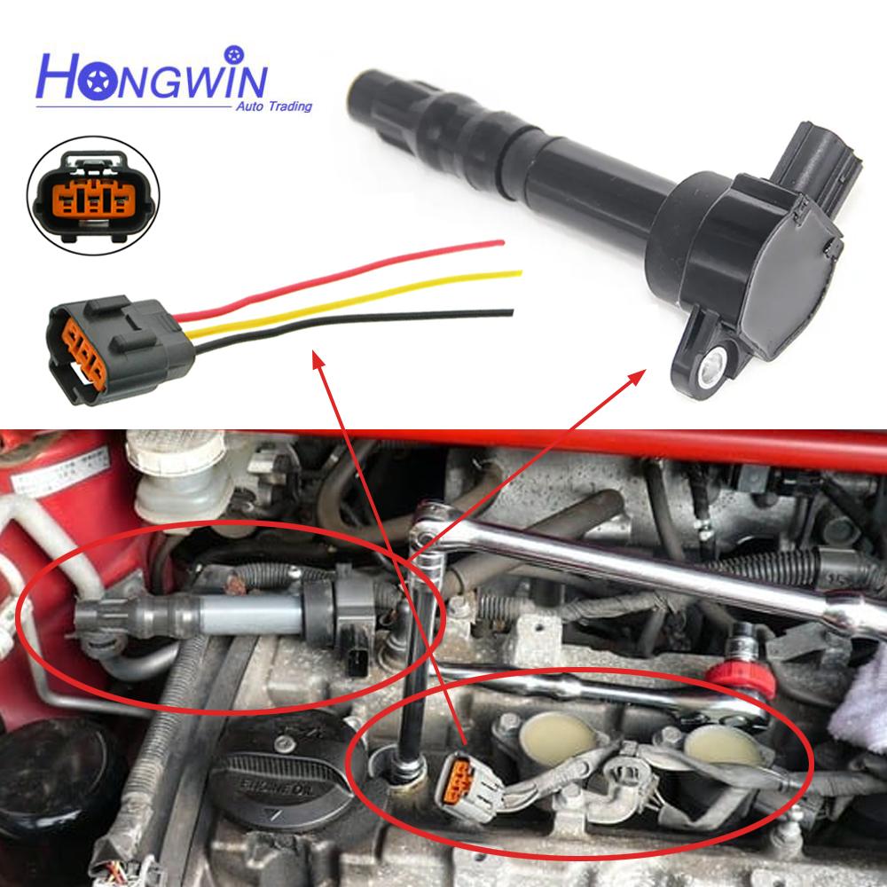 4PCS MN119739 FK0279 Performance Ignition Coil With Extension Wire Fits Mitsubishi Colt Z23A Z27A/W Z25A 4G15 Z26A Z28A 4G19