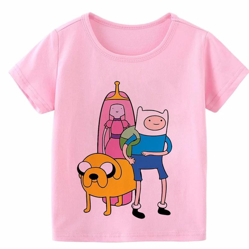 Cartoon Print Kids T-shirt Kids Anime Time Treasure Adventure Summer Funny Tees Boys/Girls Tops Baby Casual Children Clothing
