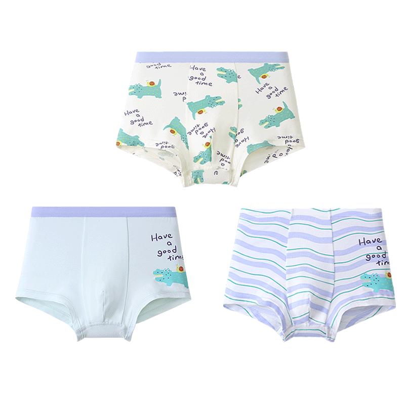 

Jiusuiban Boys 7A Antibacterial Cartoon Dinosaur Boxer Briefs 120