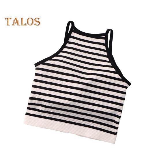 Damen Gepolstertes Rippen-Tanktop Sommer Ärmelloses Racerback Basic Top mit integriertem BH Spaghettiträger Camisole Crop Top