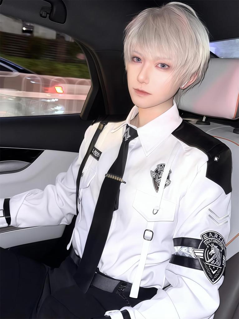 Seiya Cosplay Costume from Koi To Evol Special Police Officer Uniform Popular Game Costume Day [NOKIJP] Miku, Protagonist, Set, (White Patrol, XS)