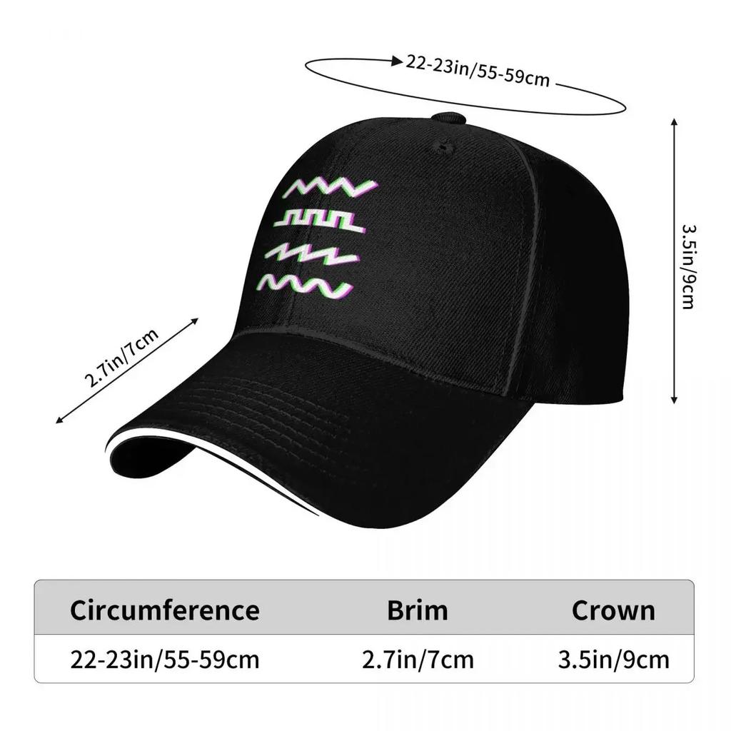Glitchs Synthesizer Audio Waveforms Hiking Baseball Caps Men Adult Female Beach Sun Hat Peaked Cap