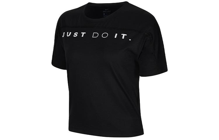 Nike Dri Fit T Shirts Women s Black Crew Neck Moderate Straight Fit CT6971-010 L