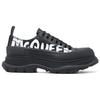 Alexander Mcqueen Chaussures à Lacets 'Black White' avec Semelle Graffiti Slick 711108WIAT61070